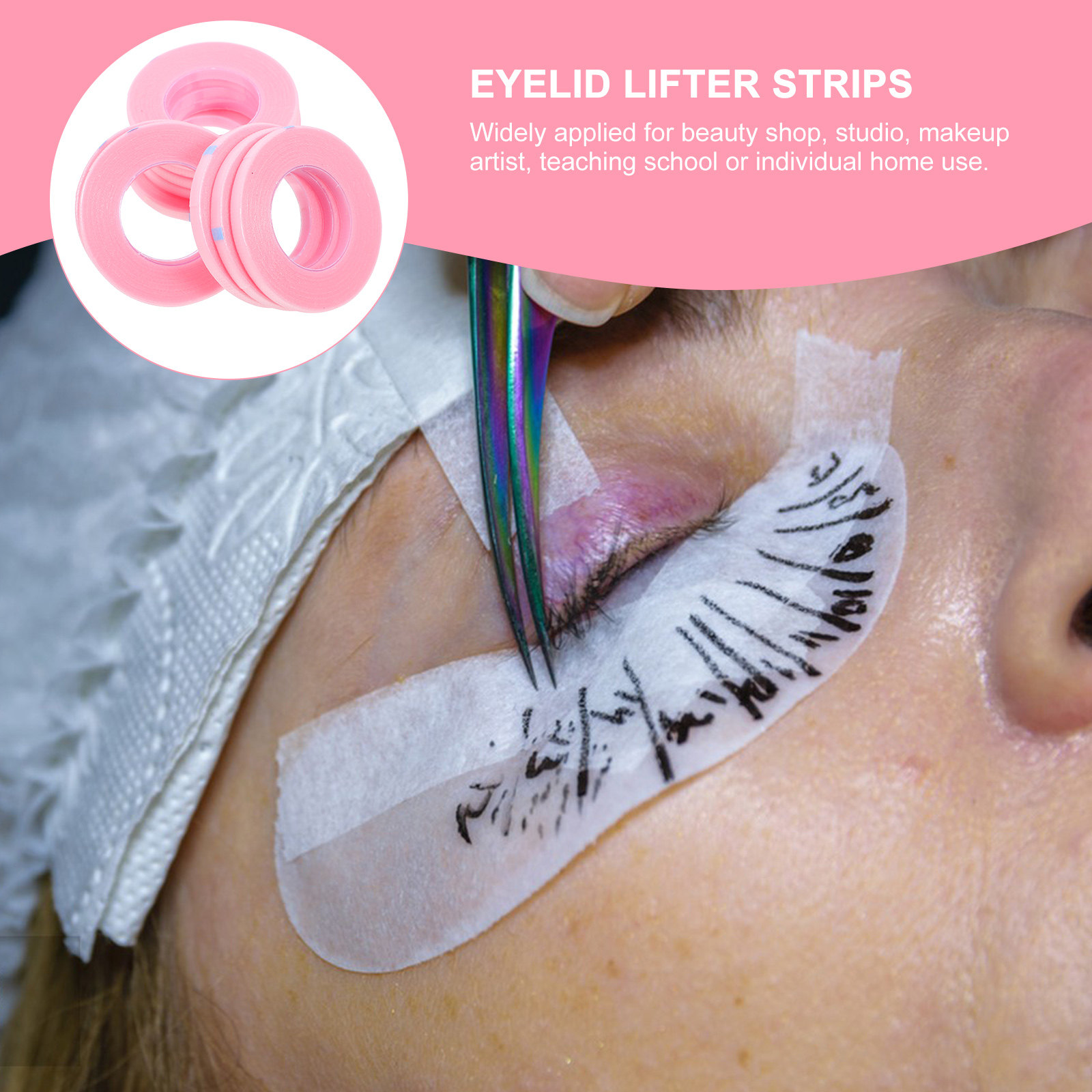 Eyelash Extension For No Eyelid - 10 Rollen Wimpertape Wimperverlengingstape Effen Kleur
