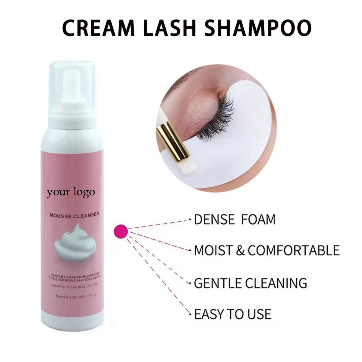 Aangepaste Slagroom Lash Shamp - Eyelash Extension Wash recensie en prijs