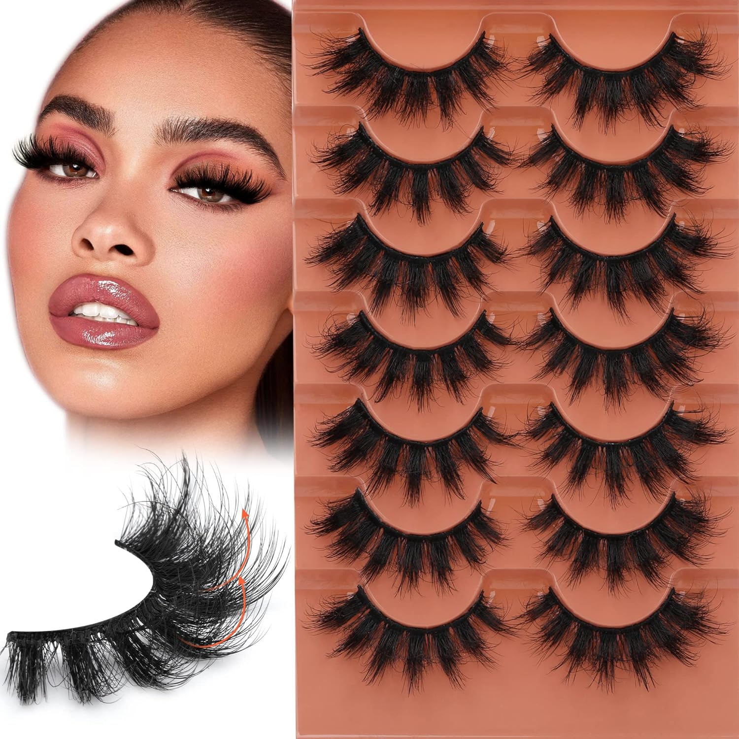 7pairs Pluizige Wimpers 8D Val - Eyelash Extension Cat Eye recensie en prijs